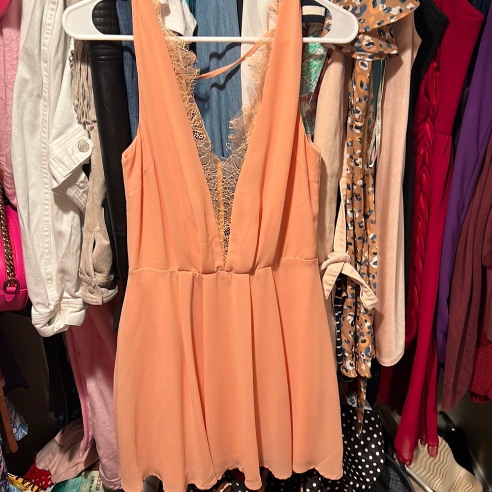 Gorgeous Hommage Peach Dress - Low Back